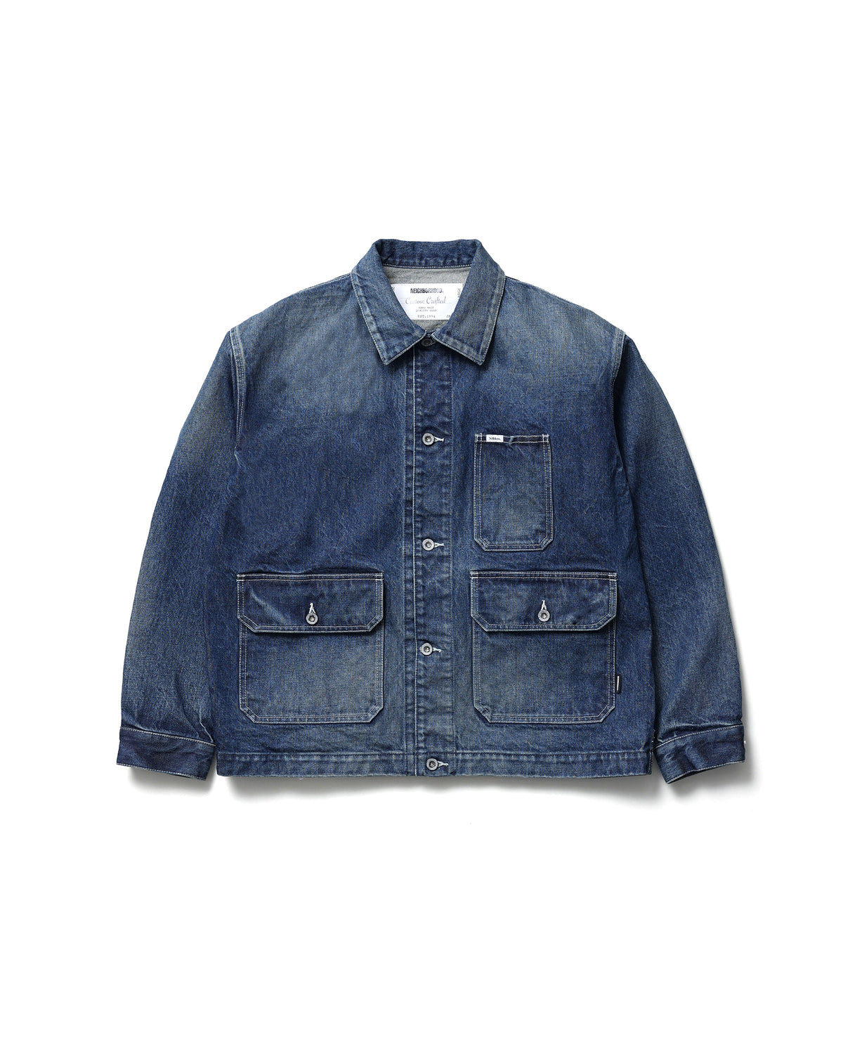 WASHED DENIM ENGINEER JACKET