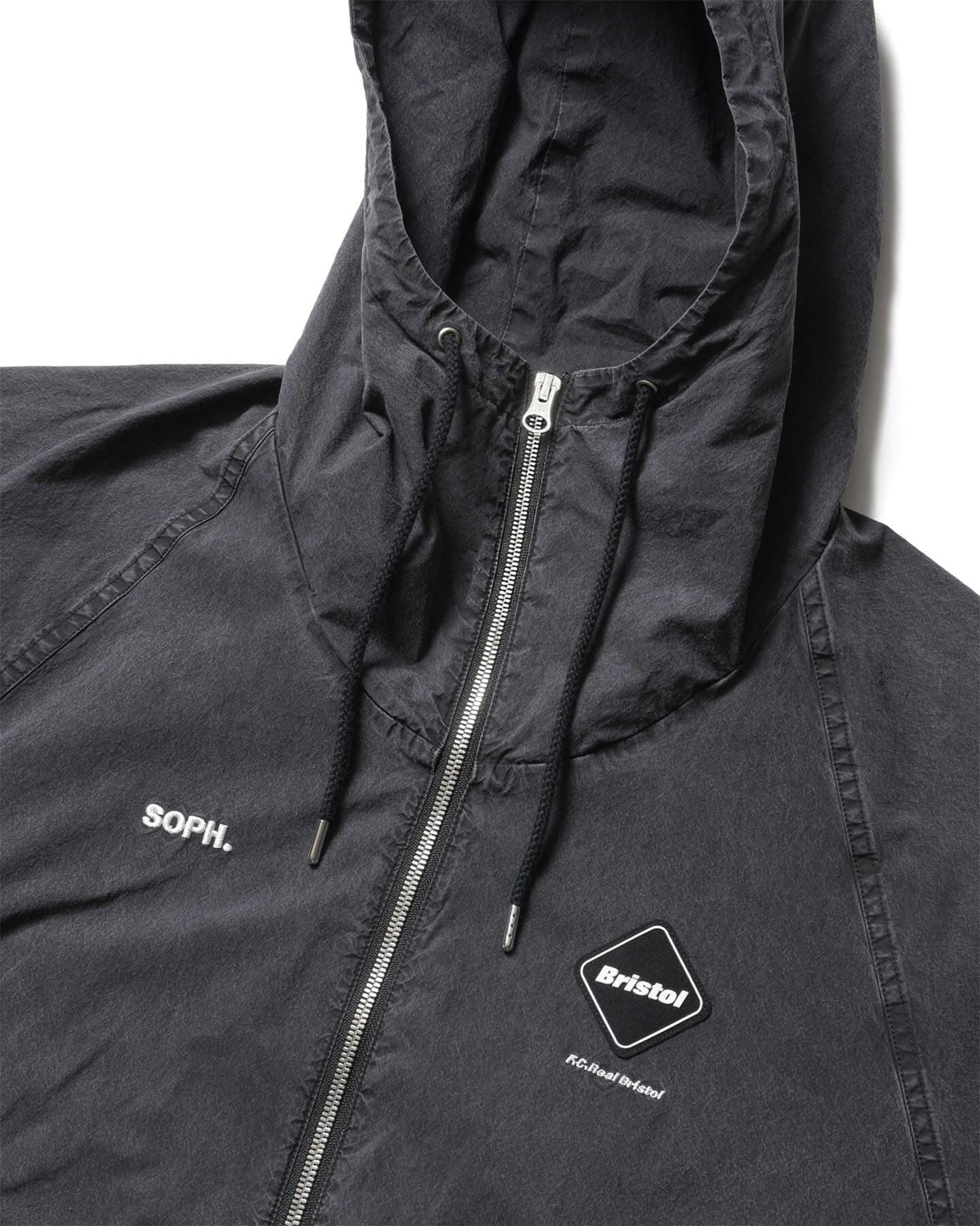 WASHED CRISP DENIM HOODED BLOUSON
