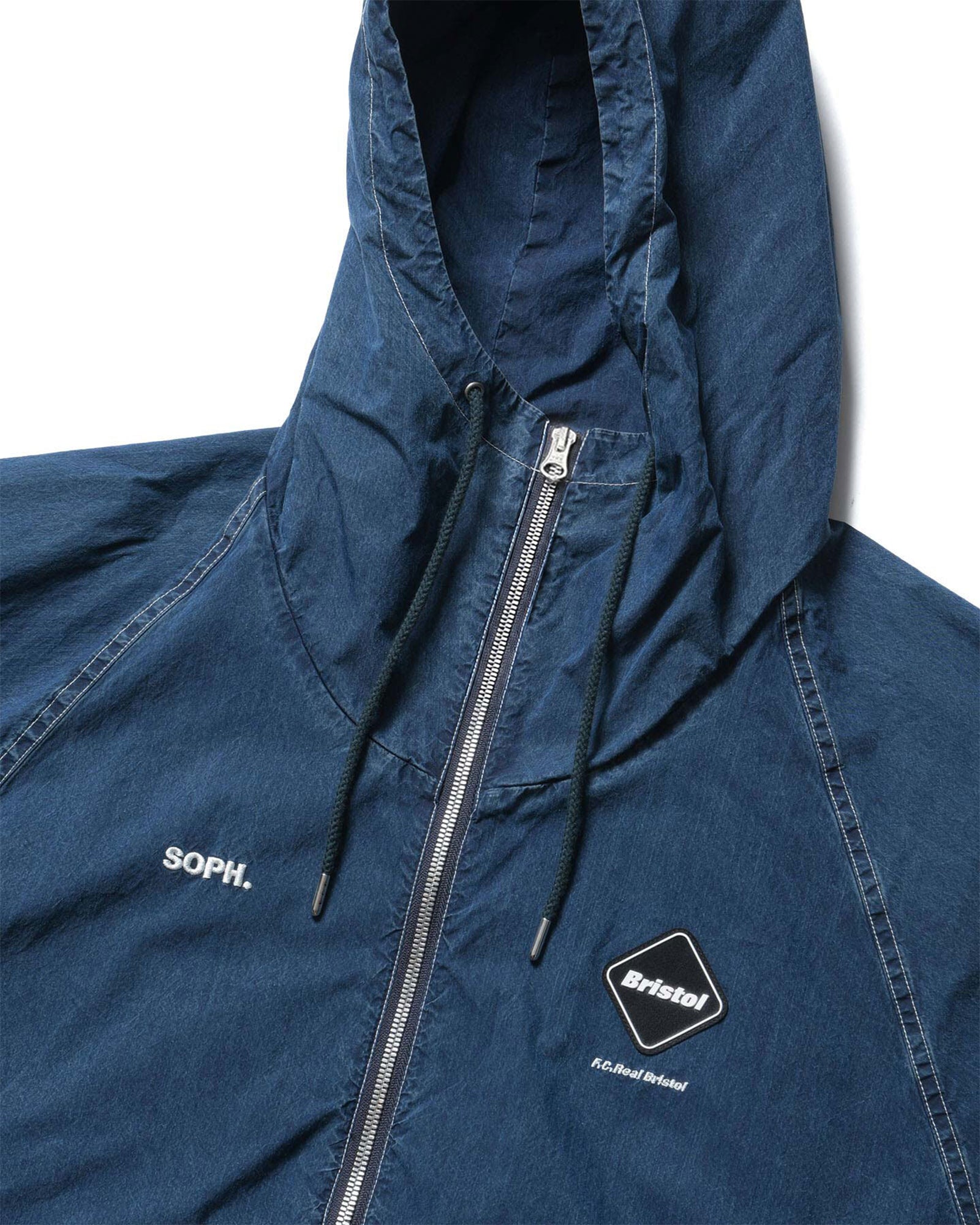 WASHED CRISP DENIM HOODED BLOUSON